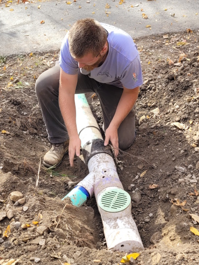 Installing yard drain