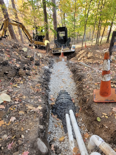 Covering over the main yard drainage line